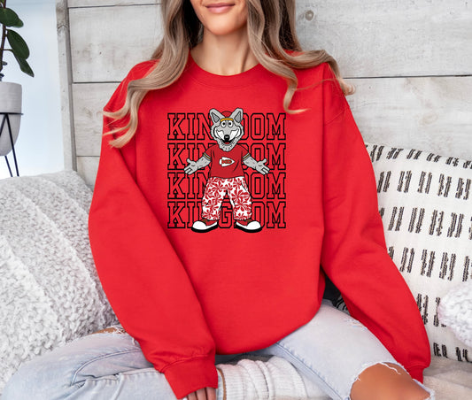 Wolf Black Kingdom Repeat Red Sweatshirt