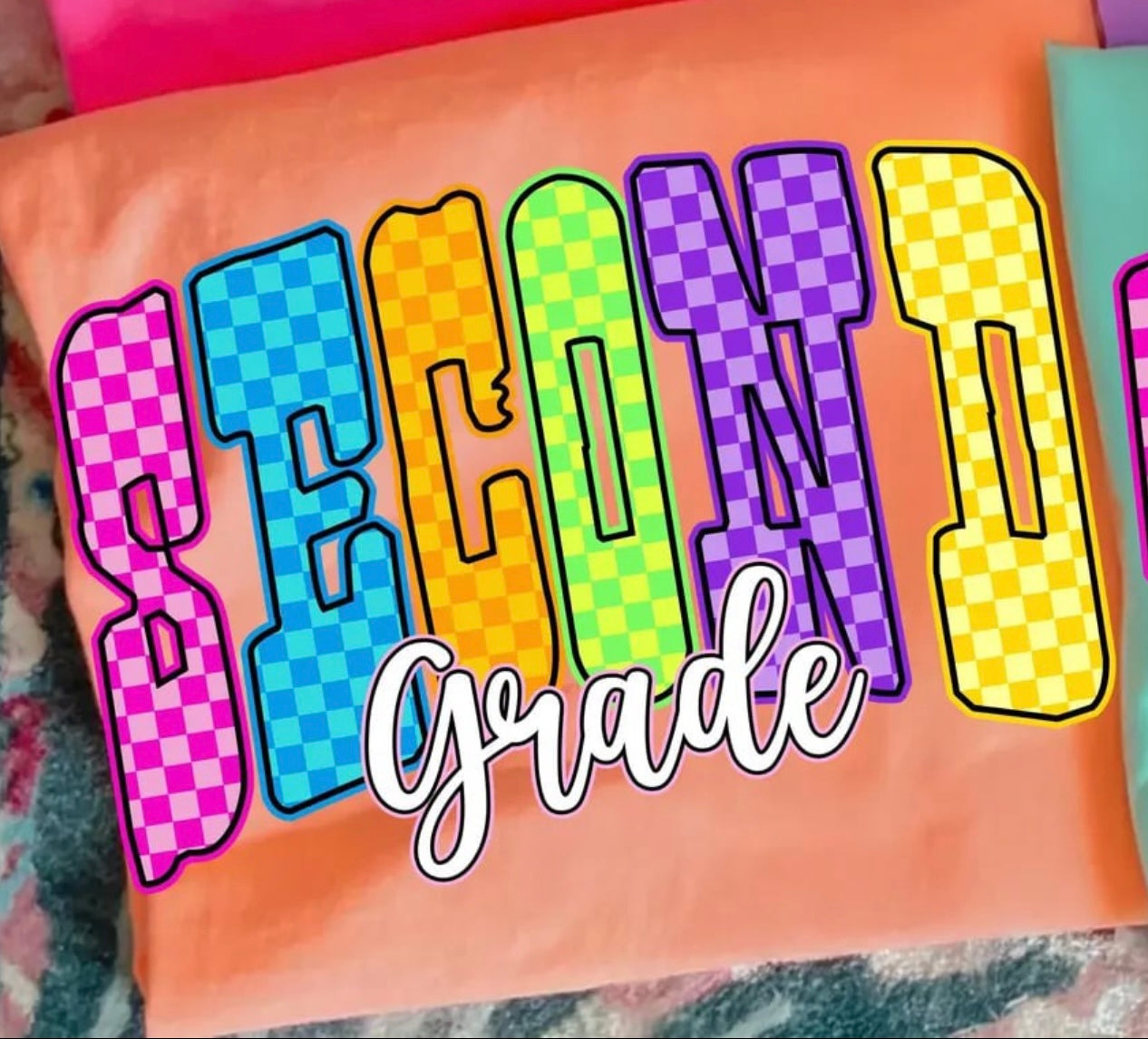 **BACK TO SCHOOL** Checkered Grade Melon Tee