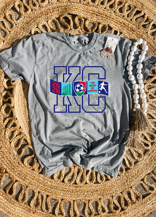 Blue 2026 Heart Of America Grey Tee