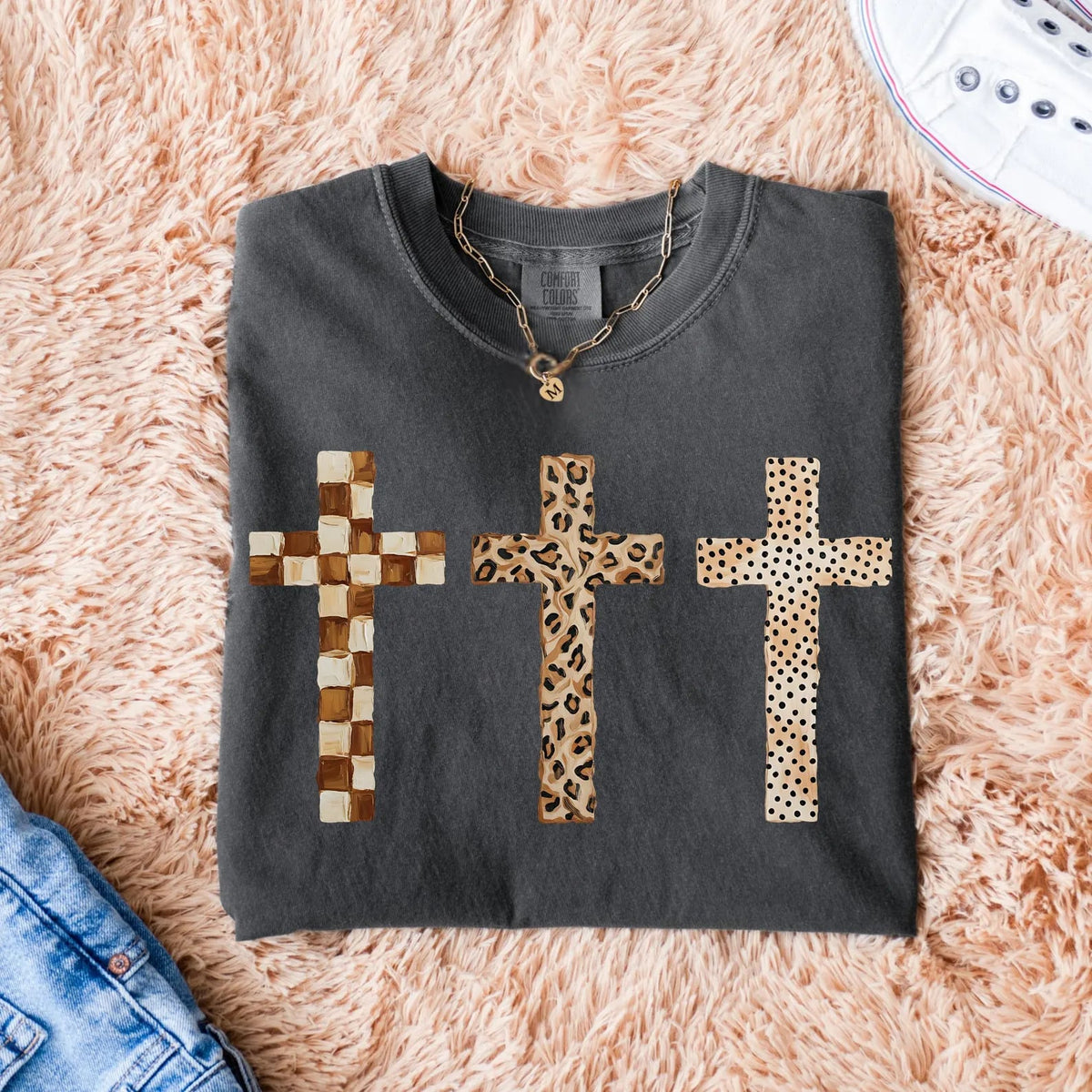 Pattern Cross Black Tee