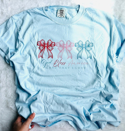 God Bless America Land That I Love Chambray Tee