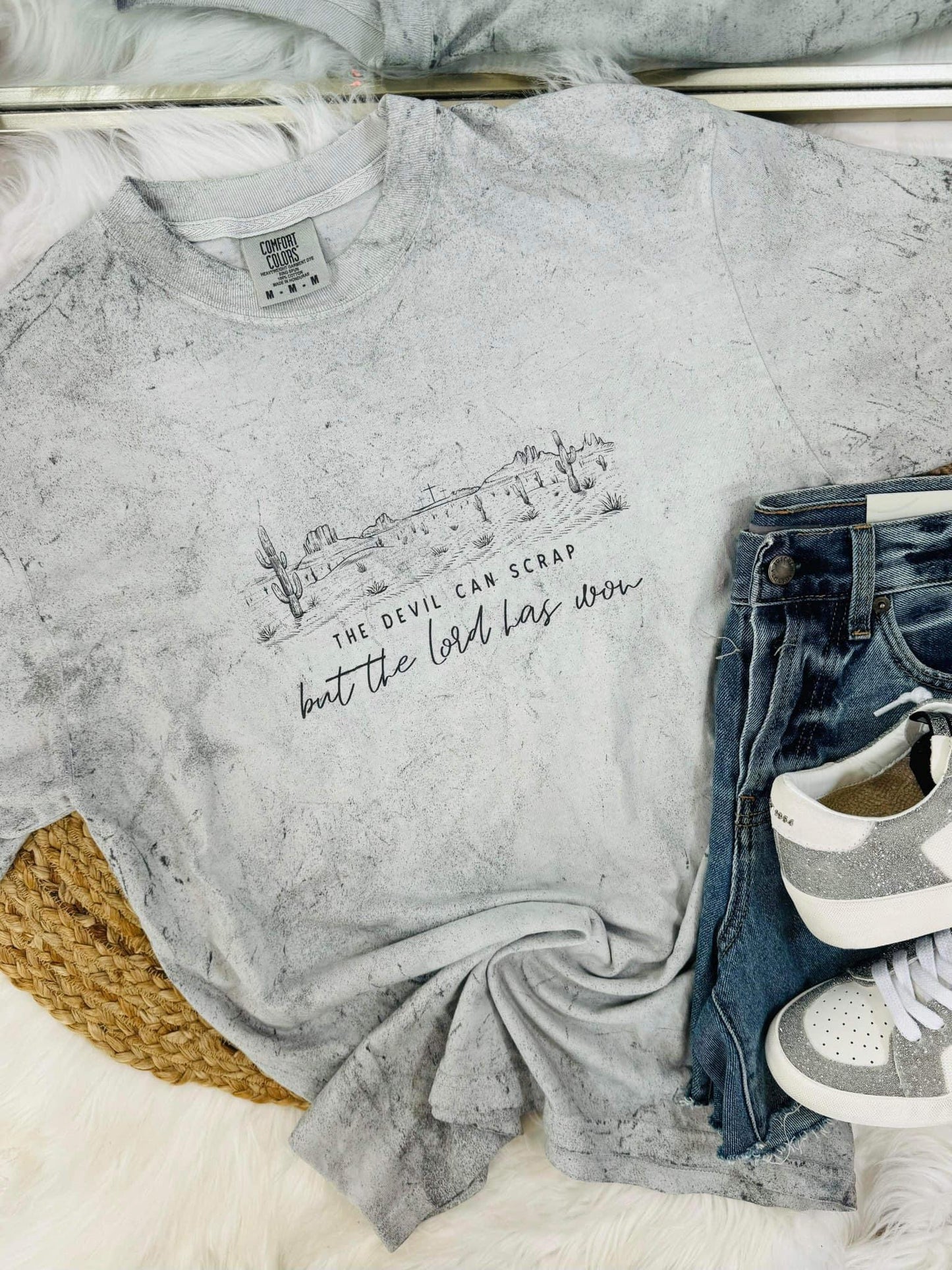 The Devil Can Scrap But The Lord Has Won Smoke Color Blast Tee