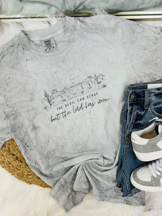 The Devil Can Scrap But The Lord Has Won Smoke Color Blast Tee