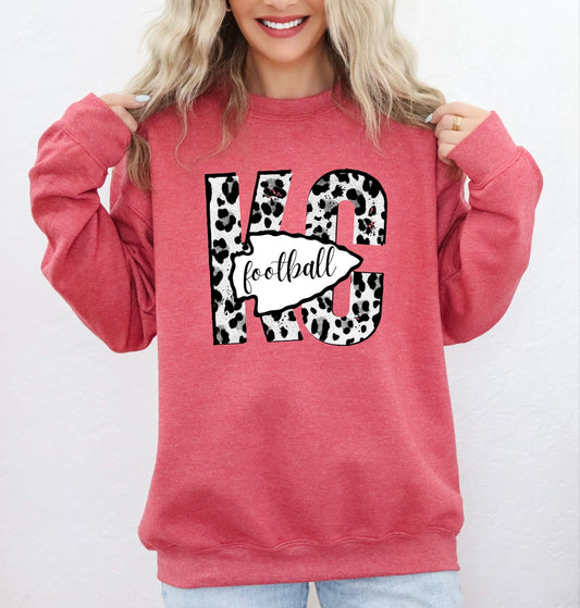 Slanted KC Arrowhead Heather Red Sweatshirt
