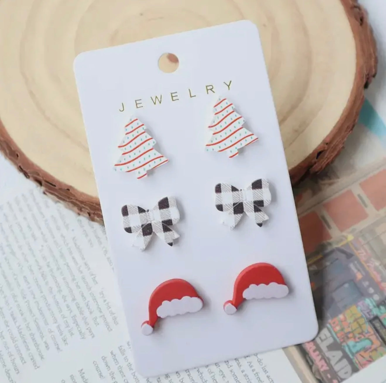 **PINK FRIDAY DEAL** Bows + Trees Holiday Earring Studs Set