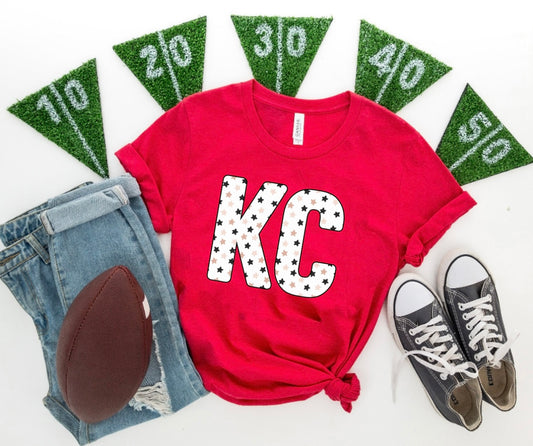 **HALFTIME DEAL** Black & Tan Stars KC Red Tee