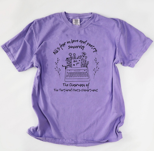 Black All Is Fair In Love & Poetry Violet Tee