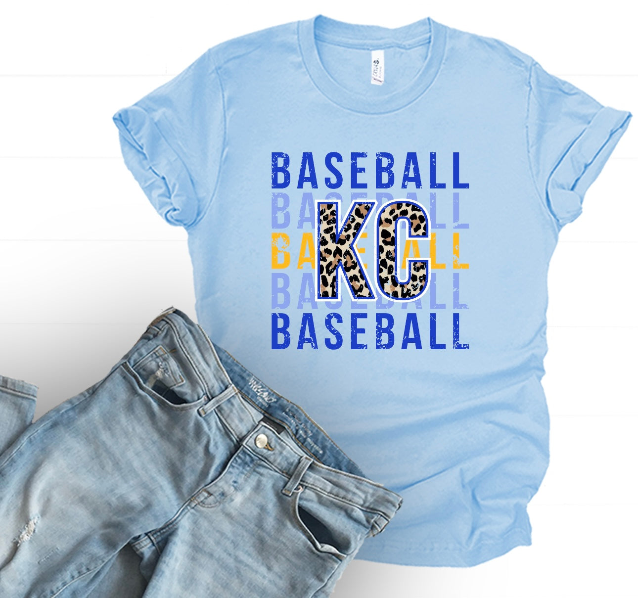 KC Baseball Repeat Blue Tee