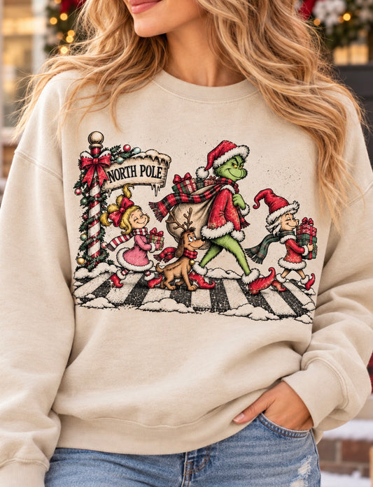 **DEAL OF THE DAY** Vintage Christmas North Pole Sand Sweatshirt **FINAL SALE**