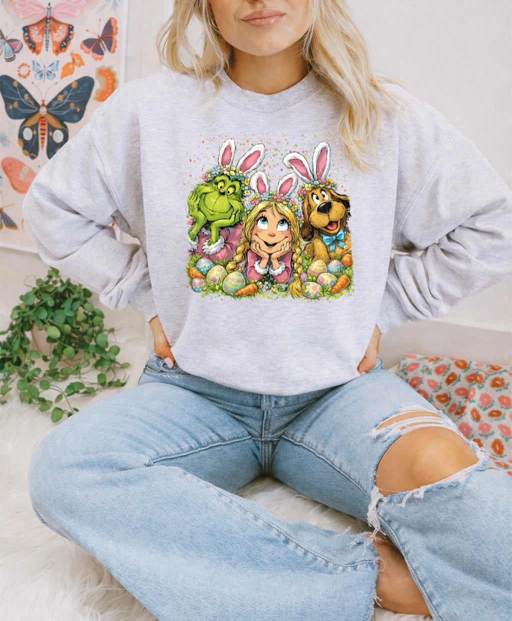**FIRST 50** Cutesy Easter Ash Sweatshirt