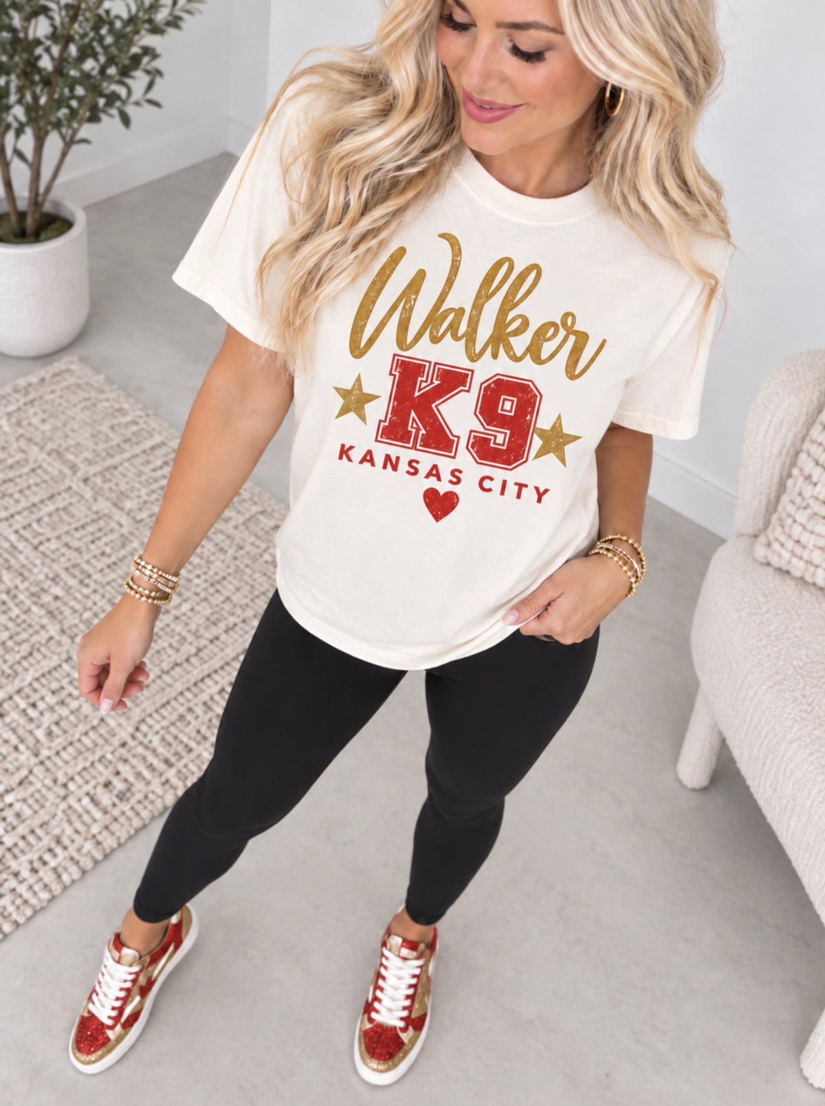 **HALFTIME DEAL** K9 Gold Game Day Ivory Tee