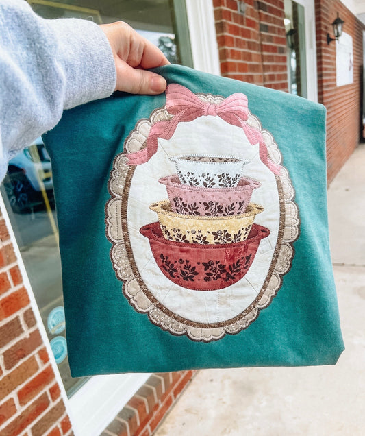 Stacked Dishware Emerald Tee