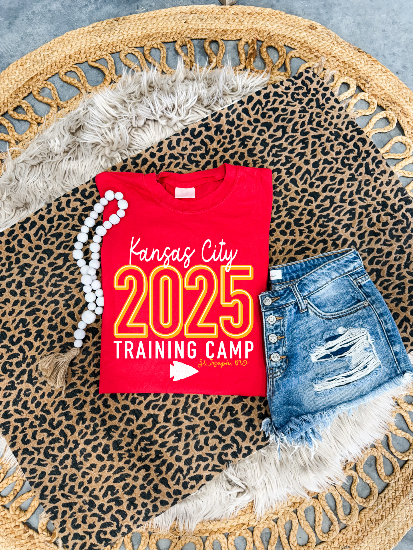 Kansas City Script 2025 Training Camp Red Tee