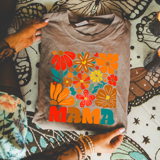 Vintage Retro Mama Vibes Espresso Tee