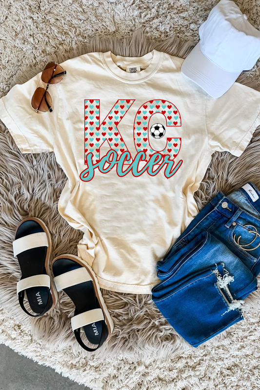 KC Hearts Soccer Ivory Tee