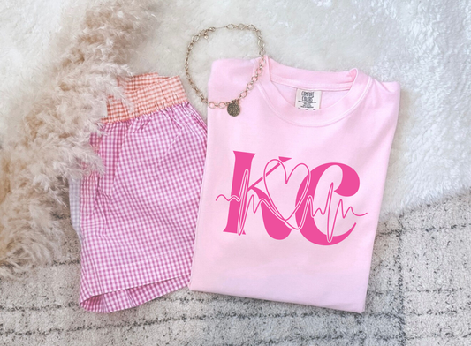 **HALFTIME DEAL** Pink Kansas City Heart Blossom Tee