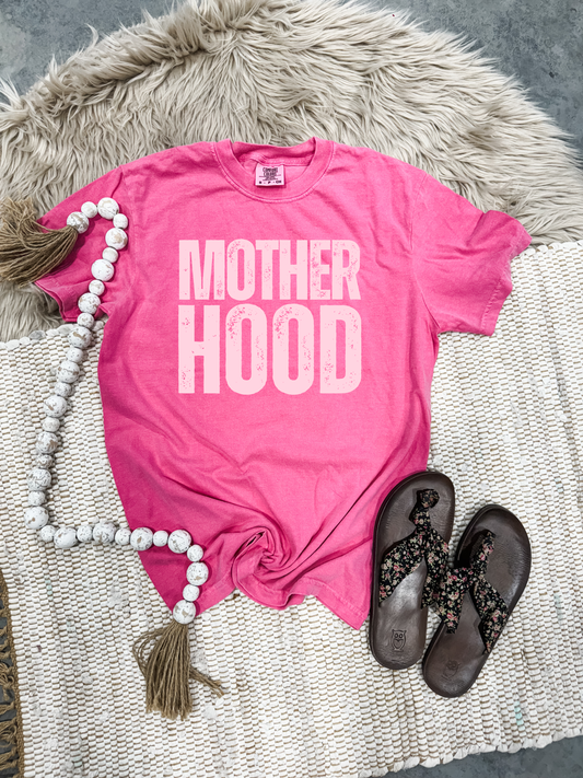 Pink Distressed Motherhood Crunchberry Tee