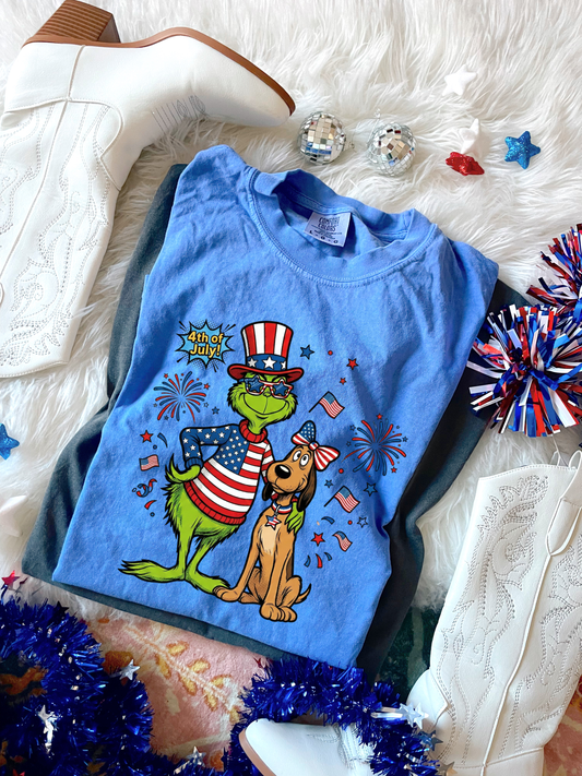 Max 4th of July Flo Blue Tee