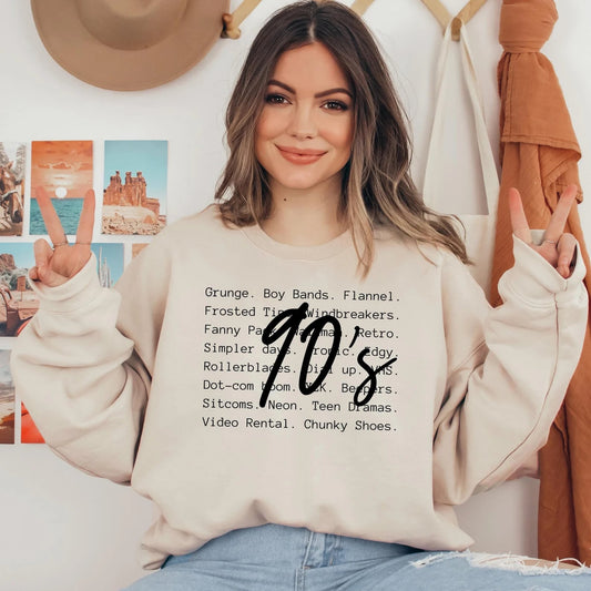 90’s List Sand Sweatshirt