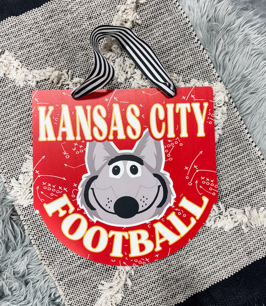 **BLACK FRIDAY DEAL** Kansas City Football Wolf Door Hanger