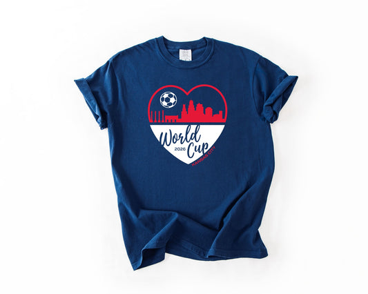 White & Red 2026 Heart Navy Tee