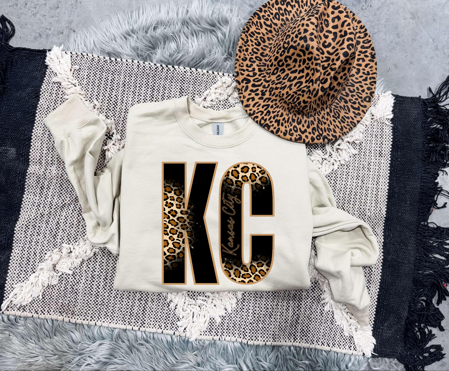 **DEAL PRICE** Kansas City Natural Leopard KC Sand Sweatshirt