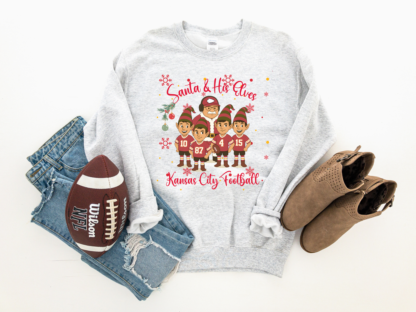 **HALFTIME DEAL**Santa & His Elves Ash Sweatshirt