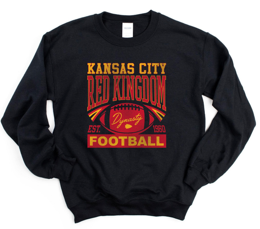 **HALFTIME DEAL** Red & Gold Kansas City Dynasty Football Black Sweatshirt