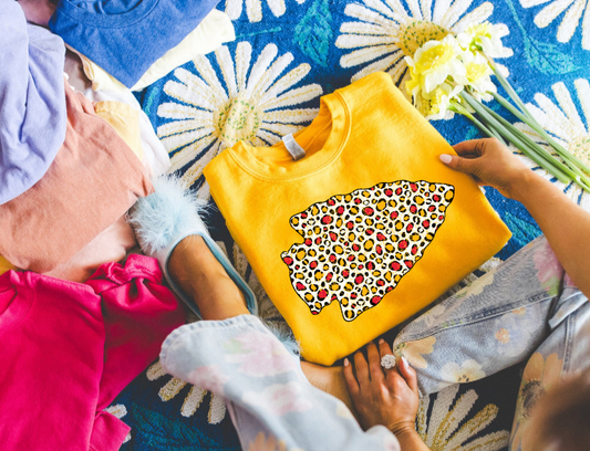 **HALFTIME DEAL** Distressed Red & Gold Leopard Arrow Gold Sweatshirt