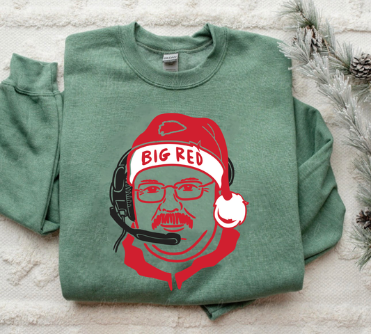 **HALFTIME DEAL** Red & White Big Red Santa Heather Green Sweatshirt