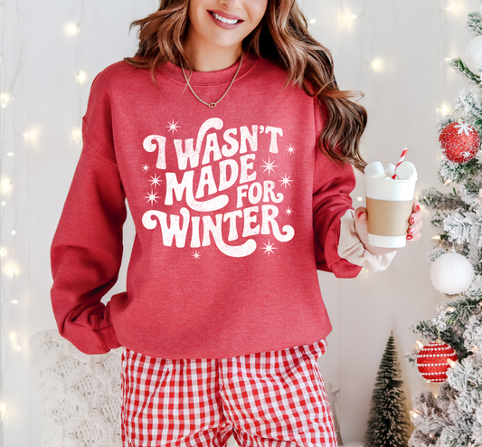 Grunge White Stars Wasn't Made For Winter Heather Red Sweatshirt