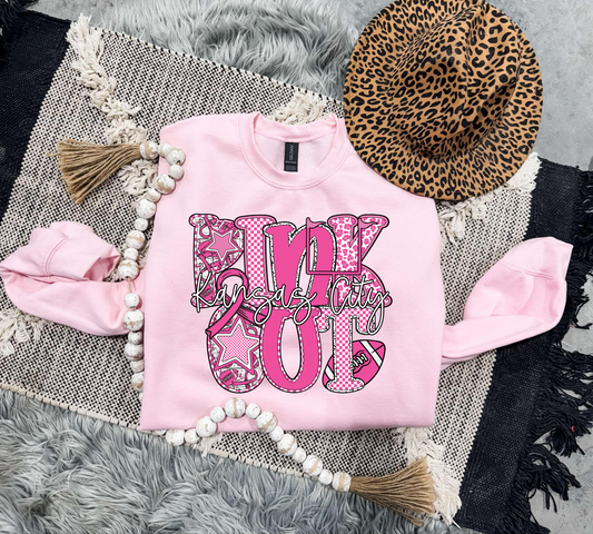 Kansas City Script Pink Out Light Pink Sweatshirt