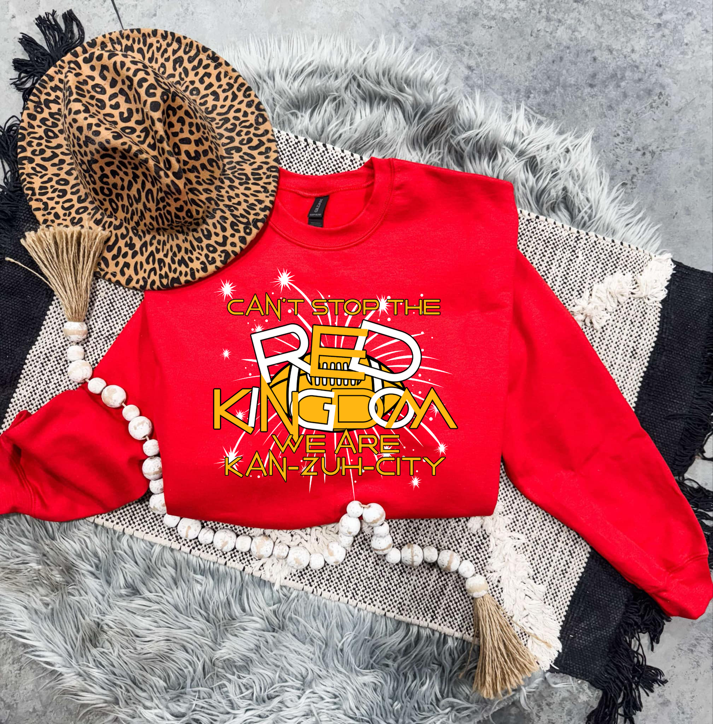 Gold & White Can't Stop The Red Kingdom Red Sweatshirt