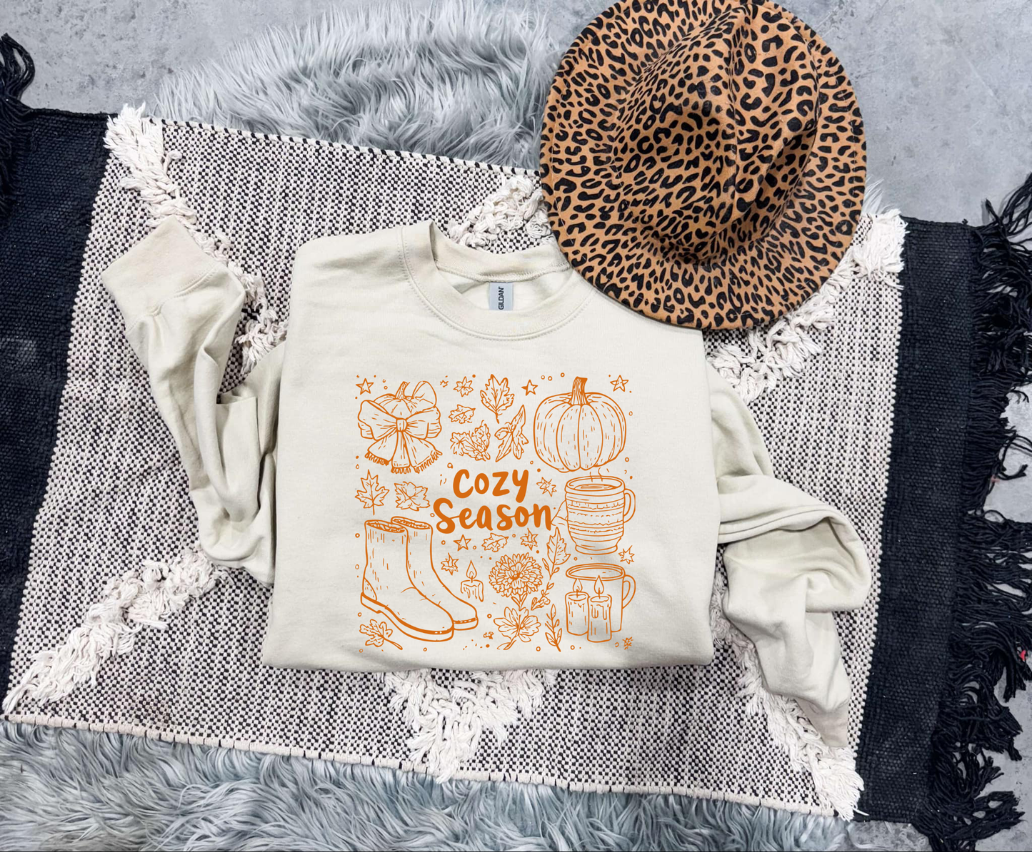 Orange Fall Cozy Season Sand Sweatshirt