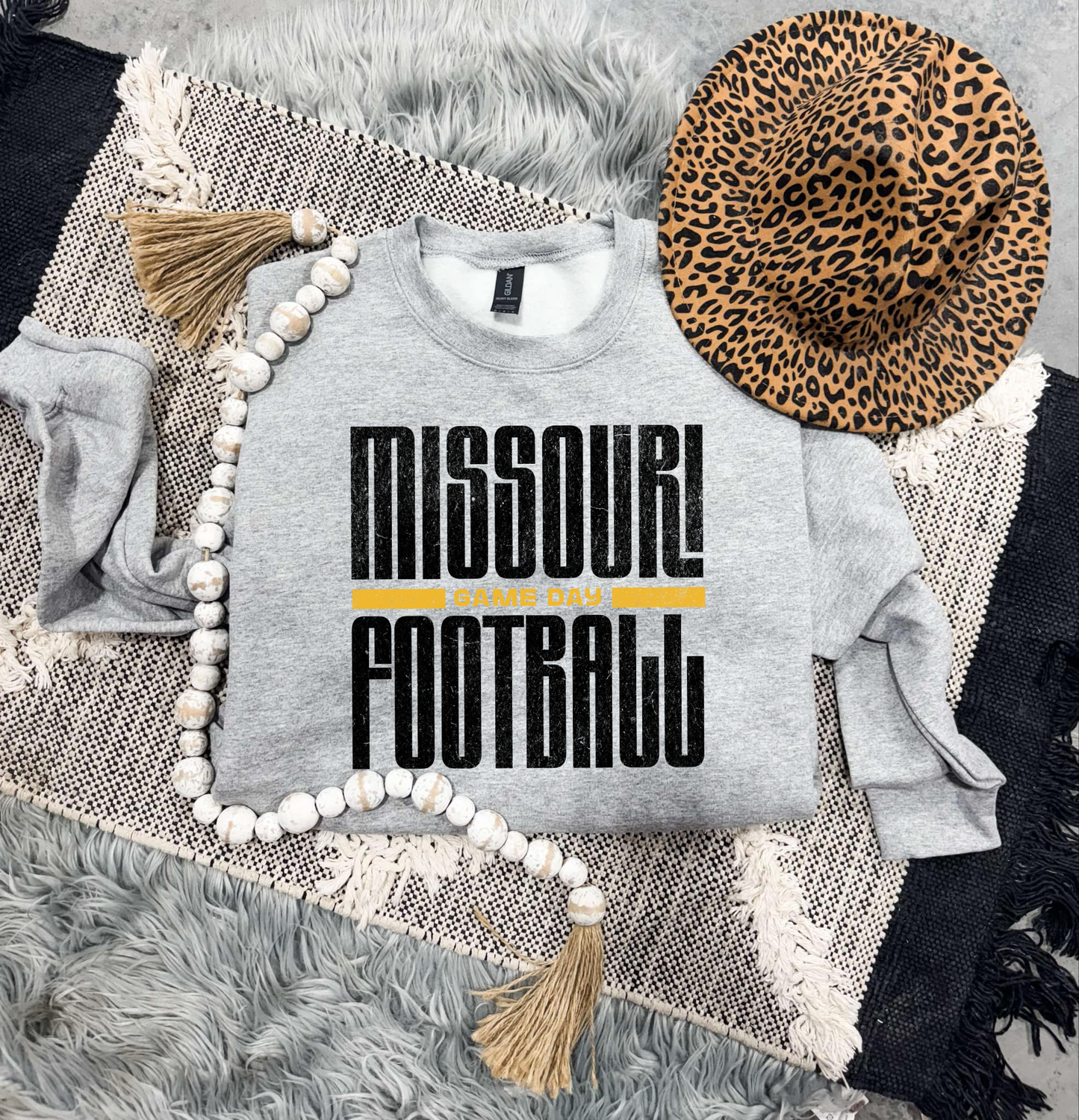 Missouri Football Game Day Sports Grey Sweatshirt