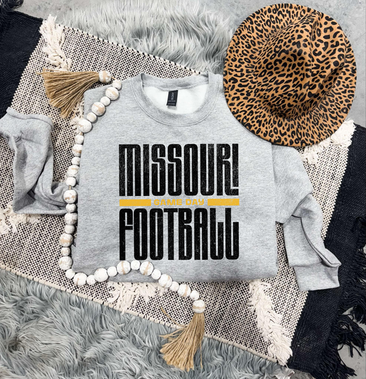 Missouri Football Game Day Sports Grey Sweatshirt