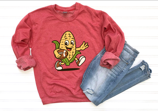 Corn Football Heather Red Sweatshirt