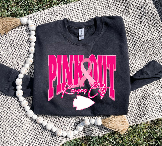 Pink Out Kansas City Arrowhead Black Sweatshirt
