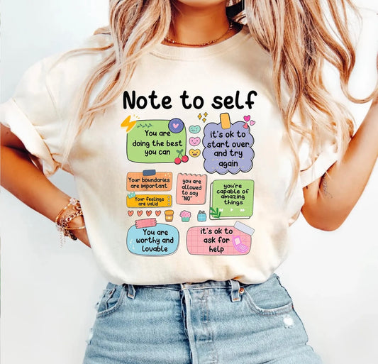 Note To Self Natural Tee