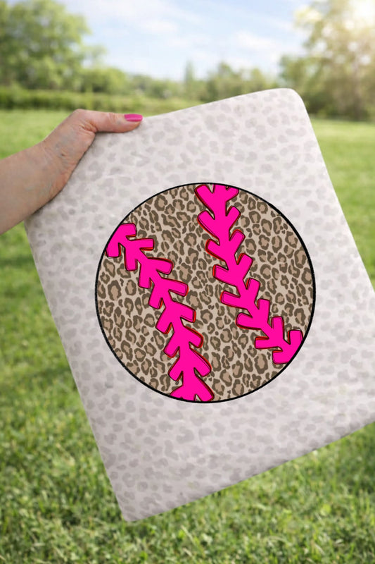 Brown Leopard Pink Laces Baseball Natural Leopard Tee