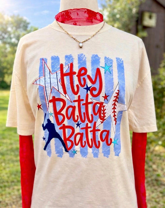 Hey Batta Batta Ivory Tee