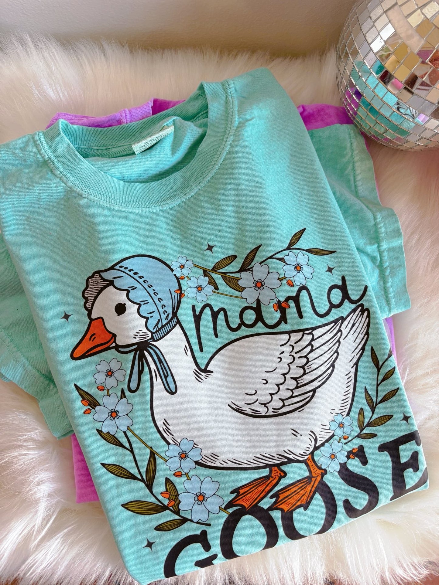 Mama Goose Chalky Mint Tee