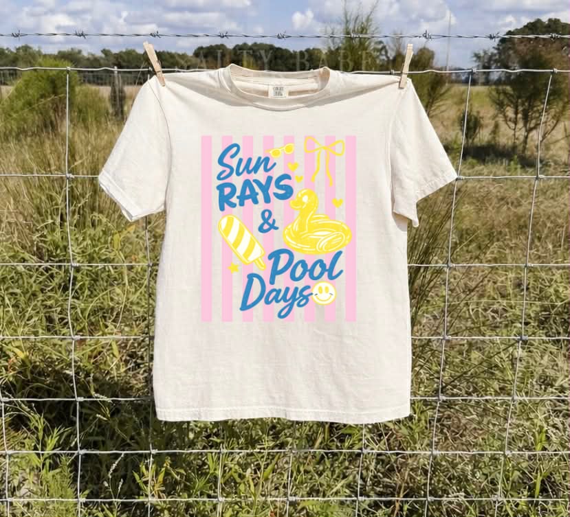 Sun Rays & Pool Days Ivory Tee