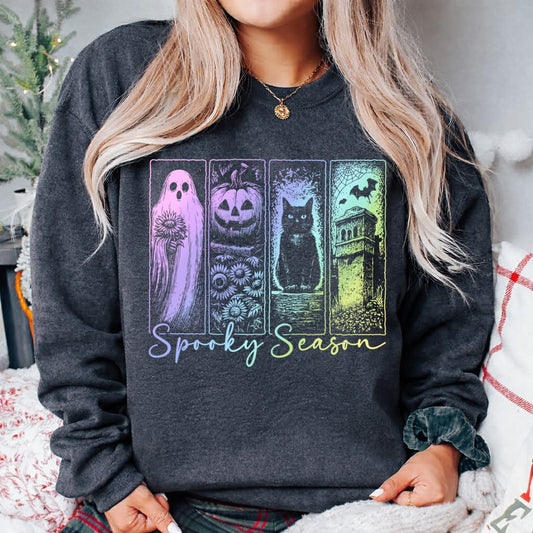 4 Square Spooky Season Dark Heather Sweatshirt