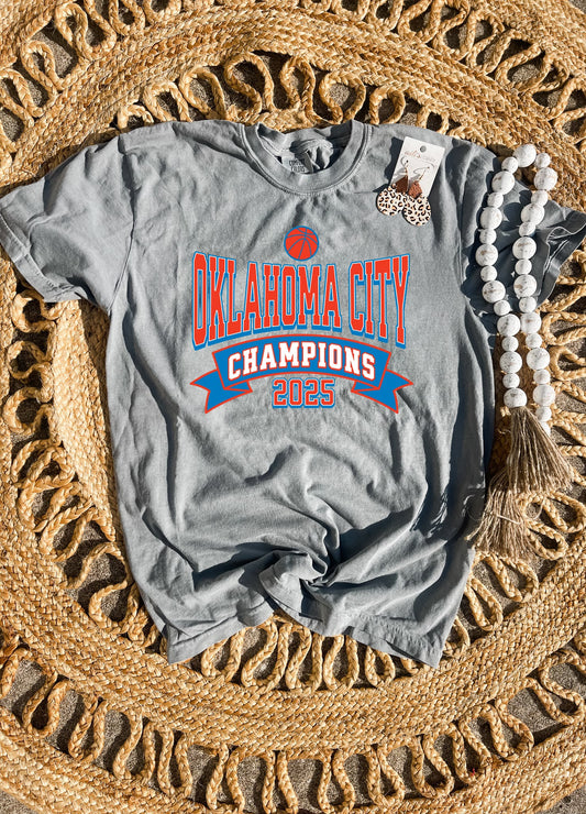 Oklahoma City 2025 Champions Grey Tee