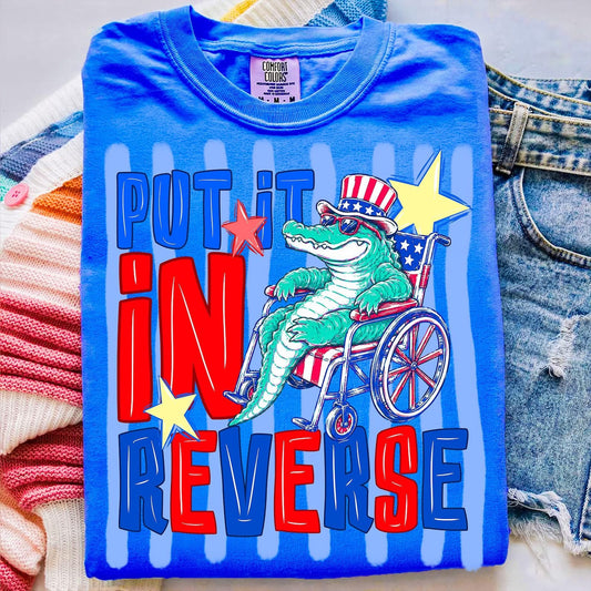 Put It In Reverse Flo Blue Tee