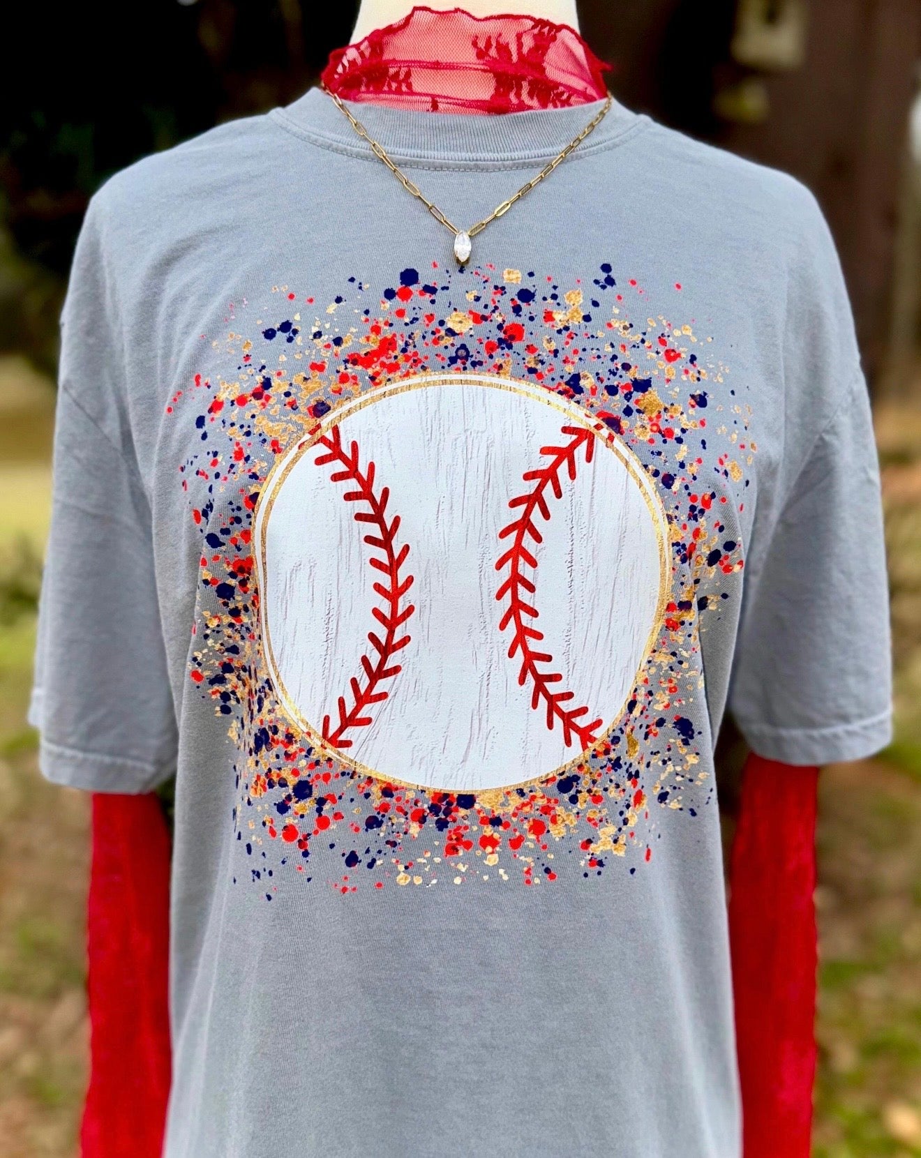 Splatter Baseball Grey Tee