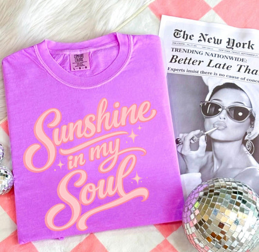 Sunshine In My Soul Neon Violet Tee