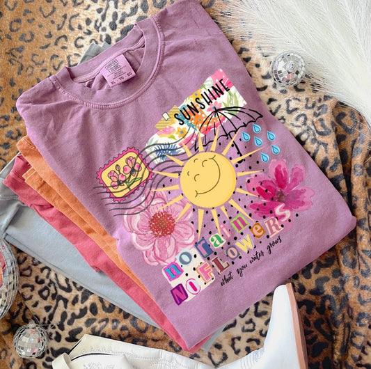 No Rain No Flowers Berry Tee