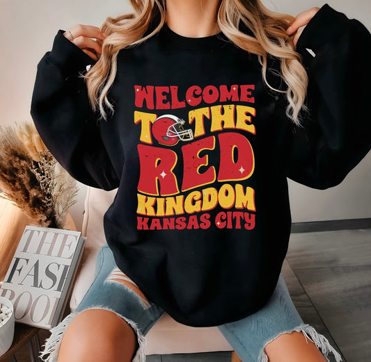 **HALFTIME DEAL** Welcome To The Red Kingdom Kansas City Black Sweatshirt